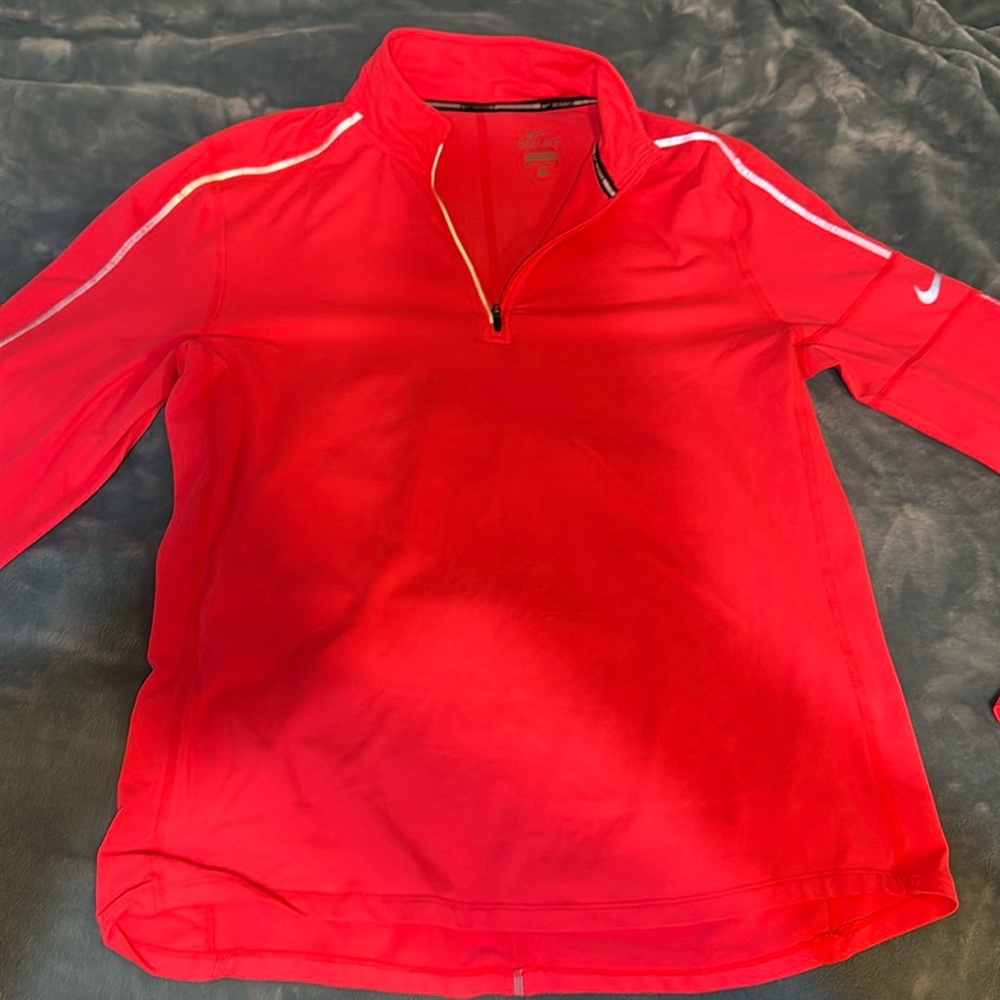 Nike Running jacket. Neon pink/orange with reflective seams. Medium